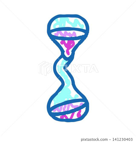 Colorful hourglass measuring time with flowing sand Colorful hourglass measuring time with flowing sand 141230403