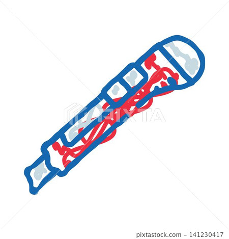Cutter stationery tool doodle drawing on white background Cutter stationery tool doodle drawing on white background 141230417