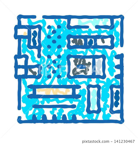 Computer motherboard blue circuit board illustration Computer motherboard blue circuit board illustration 141230467