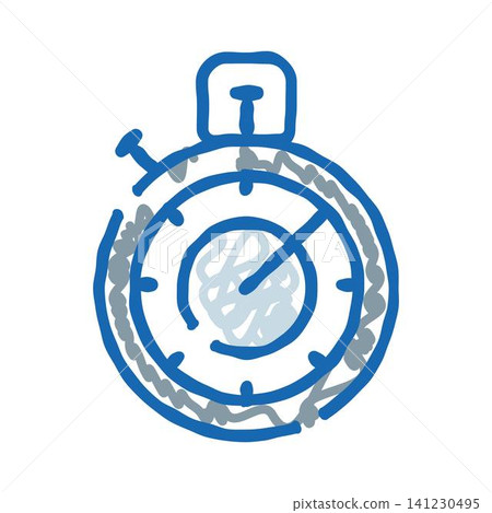 Stopwatch doodle icon illustrating time measurement concept Stopwatch doodle icon illustrating time measurement concept 141230495