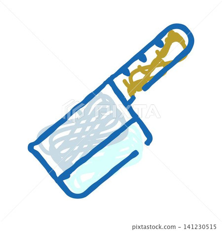Kitchen cleaver doodle drawing on white background Kitchen cleaver doodle drawing on white background 141230515