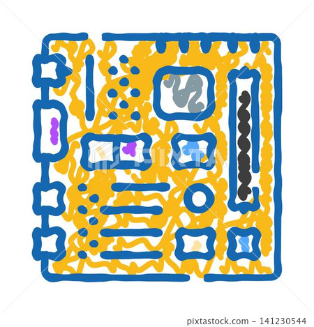 Computer circuit board connecting components illustration concept Computer circuit board connecting components illustration concept 141230544