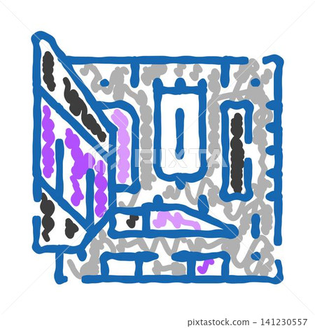 Abstract hand drawing with architectural concept lines 141230557