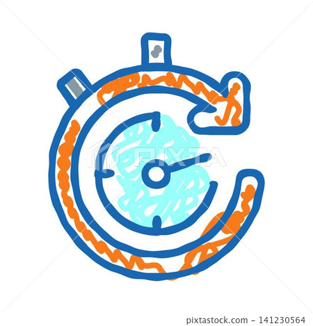 Running person moving fast around a stopwatch Running person moving fast around a stopwatch 141230564