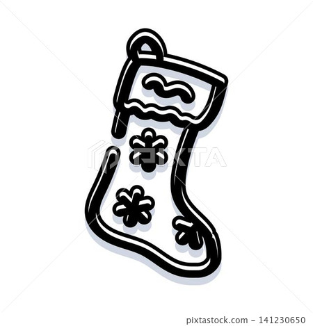 Christmas holiday stocking with snowflake decorations Christmas holiday stocking with snowflake decorations 141230650