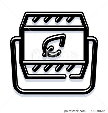 Pound currency symbol in shopping basket line art Pound currency symbol in shopping basket line art 141230684