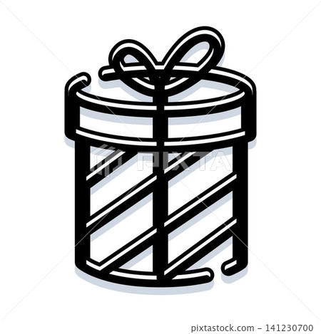 Present box cylinder outline celebrating gift giving Present box cylinder outline celebrating gift giving 141230700
