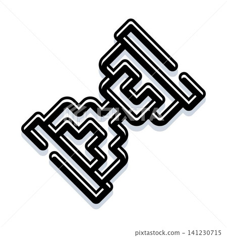 Abstract hourglass shape forming a puzzle maze Abstract hourglass shape forming a puzzle maze 141230715