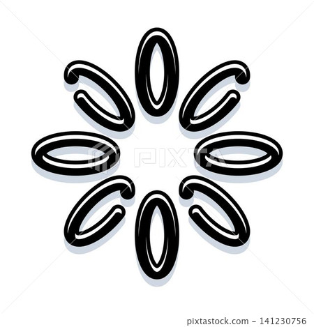 Circular zero shapes forming abstract graphic concept Circular zero shapes forming abstract graphic concept 141230756