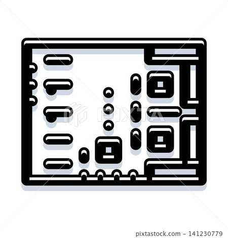 Electronic circuit board module icon illustration Electronic circuit board module icon illustration 141230779