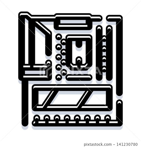 Computer motherboard processing digital information technology icon Computer motherboard processing digital information technology icon 141230780