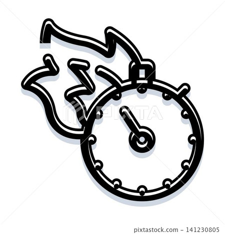 Stopwatch on fire representing urgency and speed Stopwatch on fire representing urgency and speed 141230805