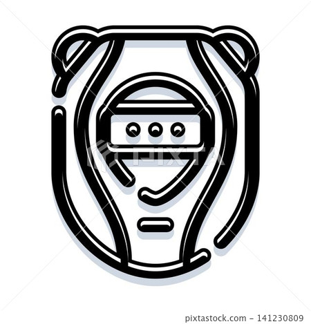 Robot head wearing virtual reality headset device Robot head wearing virtual reality headset device 141230809