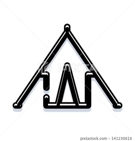 Camping tent simple outline icon vector design Camping tent simple outline icon vector design 141230818