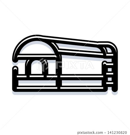 Wagon or carriage black and white icon Wagon or carriage black and white icon 141230820