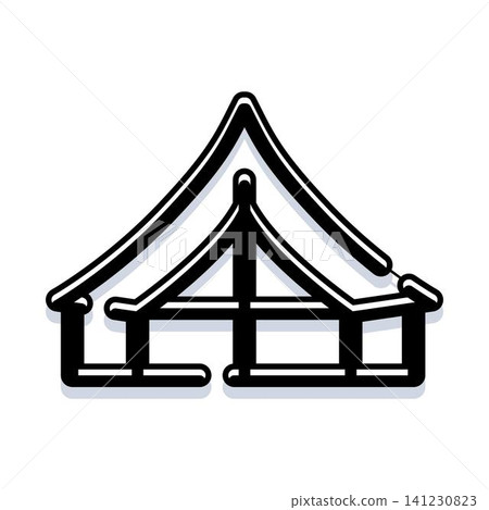 Camping tent icon representing outdoor adventure travel Camping tent icon representing outdoor adventure travel 141230823