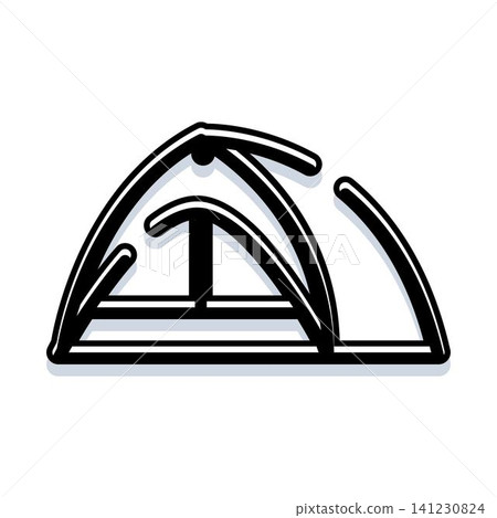 Minimalist outdoor camping tent outline icon design Minimalist outdoor camping tent outline icon design 141230824