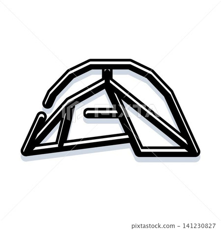 Minimalist abstract black and white geometry icon Minimalist abstract black and white geometry icon 141230827