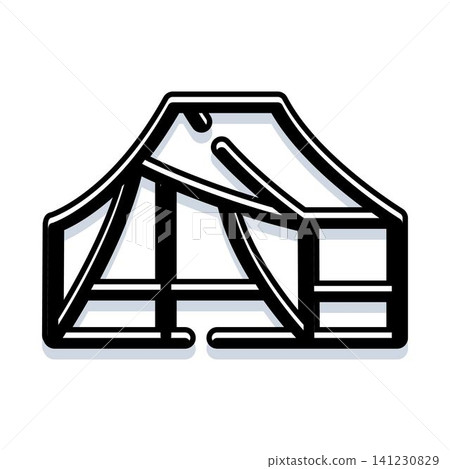 Camping tent icon symbolizing outdoor adventure and exploration 141230829
