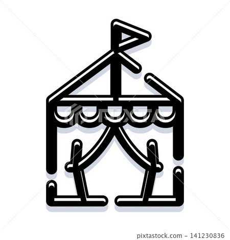Circus big top tent structure icon concept Circus big top tent structure icon concept 141230836