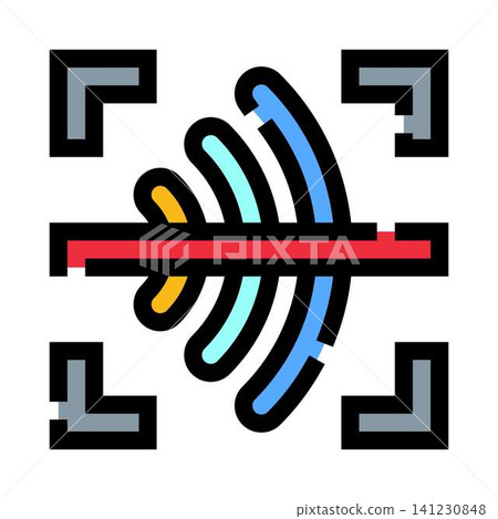 Rfid scanning identifying wireless electronic tag illustration 141230848