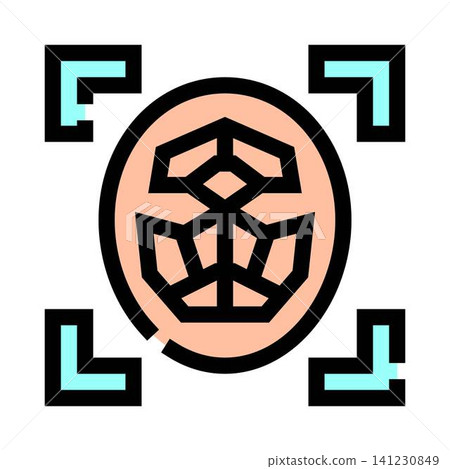 Facial recognition technology scanning human face symbol Facial recognition technology scanning human face symbol 141230849