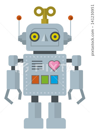 Retro silver tin robot Retro silver tin robot 141230951