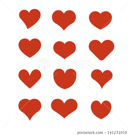 Heart Icon Set: Affection, Favorite, Like, Love Symbol Material Heart Icon Set: Affection, Favorite, Like, Love Symbol Material 141231019