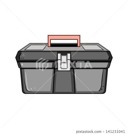 Plastic toolbox storing repair and maintenance tools 141231041