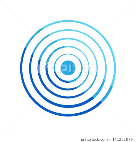 Blue concentric circles expanding radial pulse waves 141231076