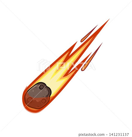 Meteoroid falling through atmosphere with burning trail Meteoroid falling through atmosphere with burning trail 141231137