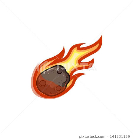 Meteor hurtling through space with fiery trail Meteor hurtling through space with fiery trail 141231139