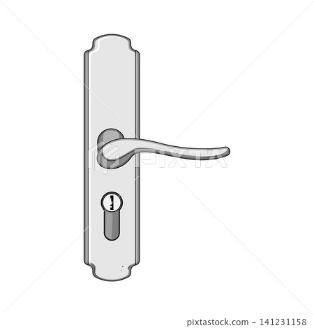 Silver door handle featuring a modern design Silver door handle featuring a modern design 141231158