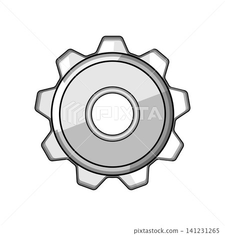 Metallic gear cogwheel illustration with mechanical precision Metallic gear cogwheel illustration with mechanical precision 141231265