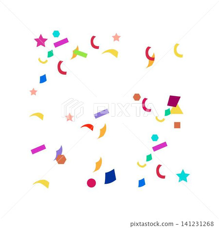 Colorful geometric confetti scattering on a white background 141231268