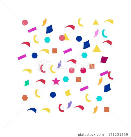 Colorful geometric confetti scattering creating festive background Colorful geometric confetti scattering creating festive background 141231269
