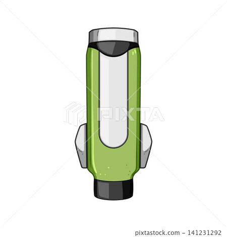 Green golf bag standing for sports equipment Green golf bag standing for sports equipment 141231292