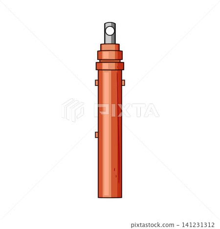 Hydraulic power cylinder mechanism illustration on white background Hydraulic power cylinder mechanism illustration on white background 141231312