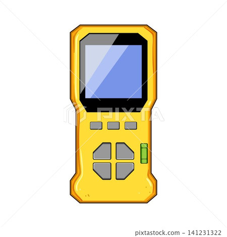 Yellow handheld laser distance measuring device illustration Yellow handheld laser distance measuring device illustration 141231322