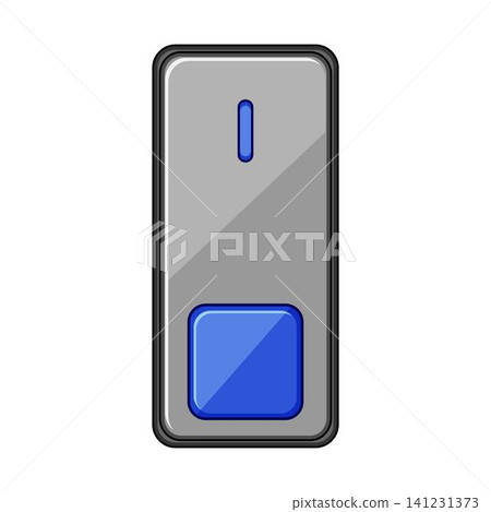 Doorbell button illustration activating home access communication Doorbell button illustration activating home access communication 141231373