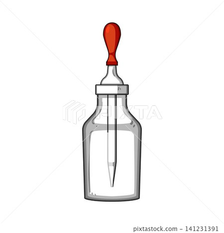 Dropper bottle illustration holding empty liquid for science 141231391