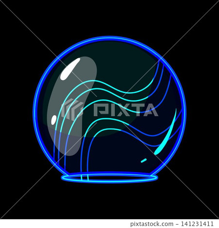 Glowing sphere creating energetic field barrier protection 141231411