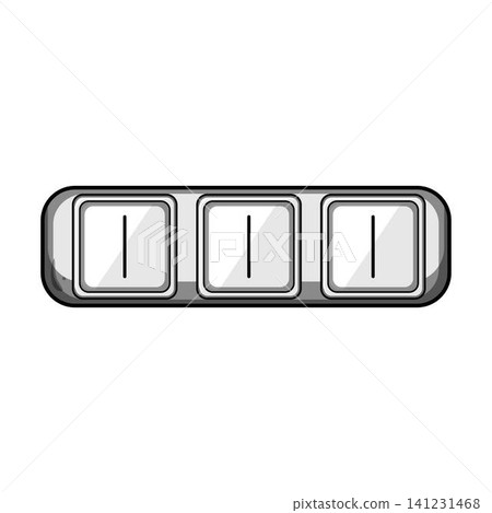Three toggle switches with on symbols 141231468