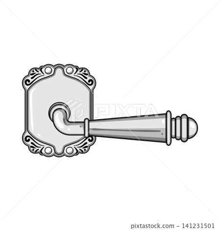 Ornate classic door handle showing traditional style design 141231501