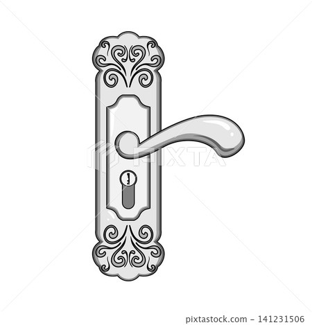Decorative antique door handle with keyhole opening concept Decorative antique door handle with keyhole opening concept 141231506