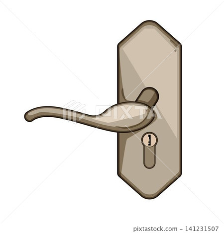 Classic door handle and keyhole providing home access Classic door handle and keyhole providing home access 141231507