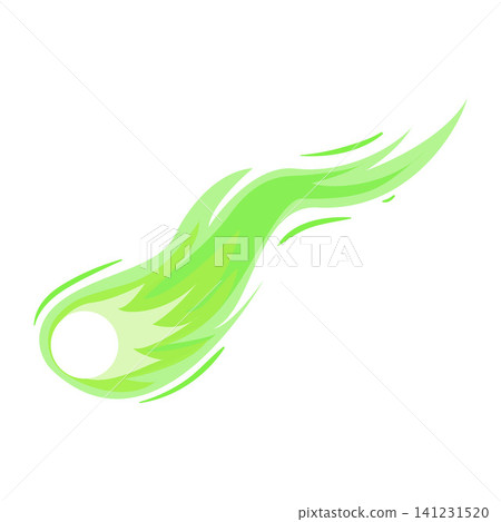 Green comet tail glow element flying across 141231520