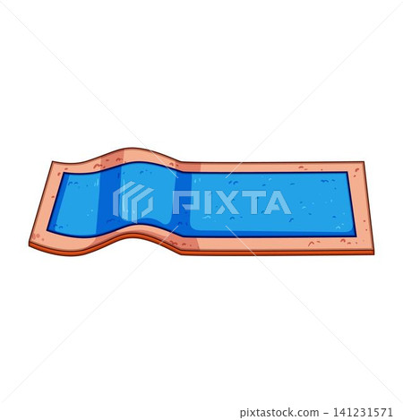 Swimming pool cartoon drawing on white background Swimming pool cartoon drawing on white background 141231571