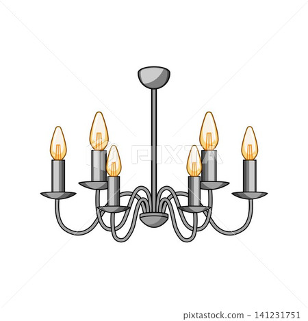 Classic chandelier lighting design illuminating home interior 141231751