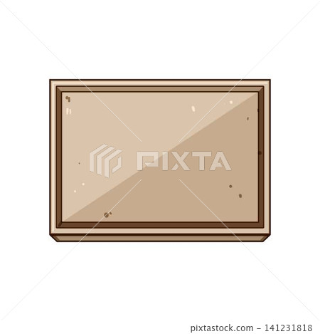 Decorative empty rectangular tray illustration top view Decorative empty rectangular tray illustration top view 141231818